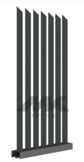 Забор Форпост AL, 60x40 мм, зазор ≈45мм, срез 45°, поворот 45° RAL 7016 МУАР