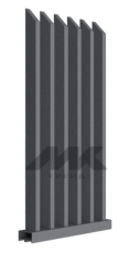 Забор Форпост AL, 100x40мм, зазор 100мм, срез 45°, RAL 7024 МУАР